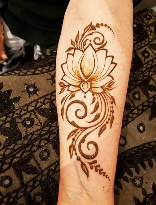 Lotus Arabic mehndi design