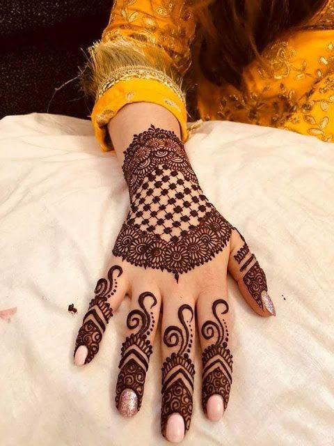 Latest Net Mehndi Design For Hand And Legs