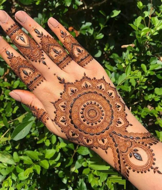 Spiralling Mandala Motifs Mehndi