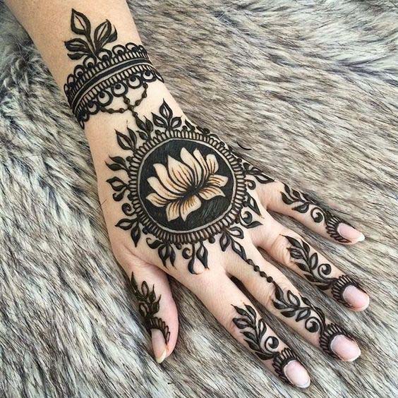 Lotus Mehndi Design